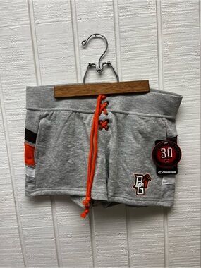 NWT Bowling Green Falcons Women’s Small Colosseum Shorts Gray 2” Inseam Lace Up